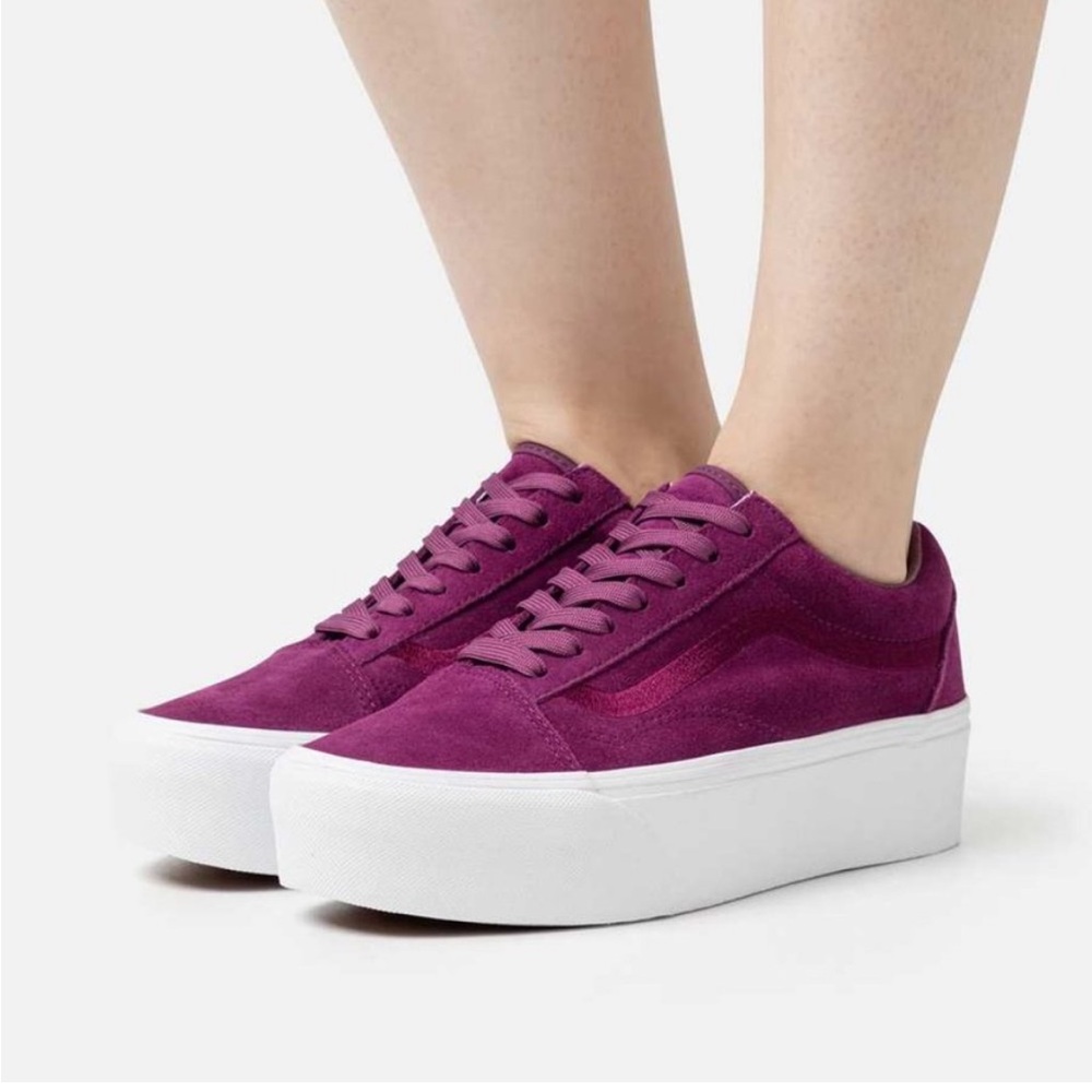 Vans Unisex Old Skool Stackform Suede Shoe in Dark Purple W 7 or M 5.5